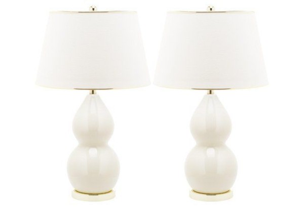 Jill Double Gourd Lamp Set, Eggshell