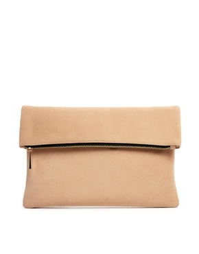 asos clutch bag nude